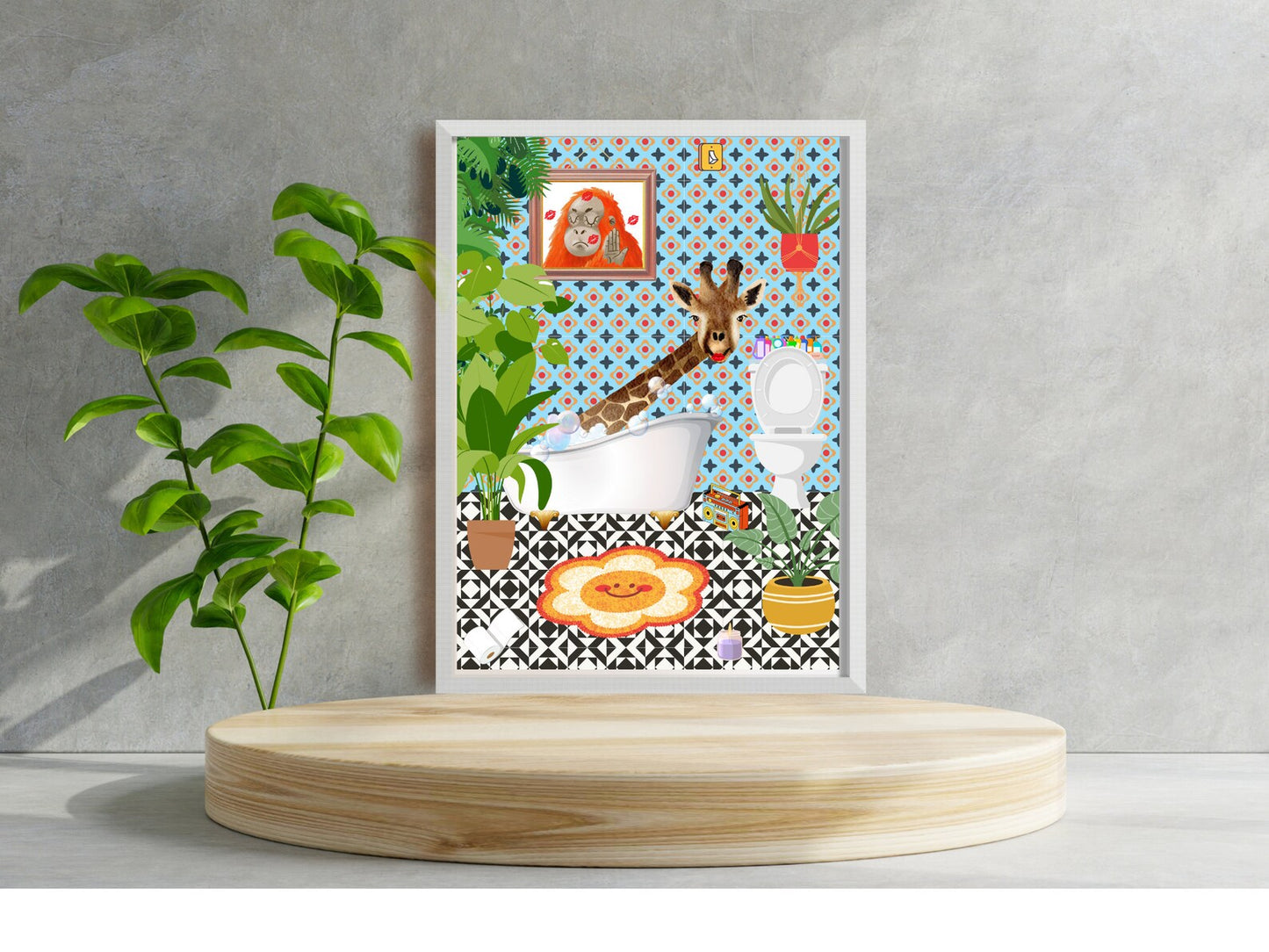 70s Giraffe bathroom