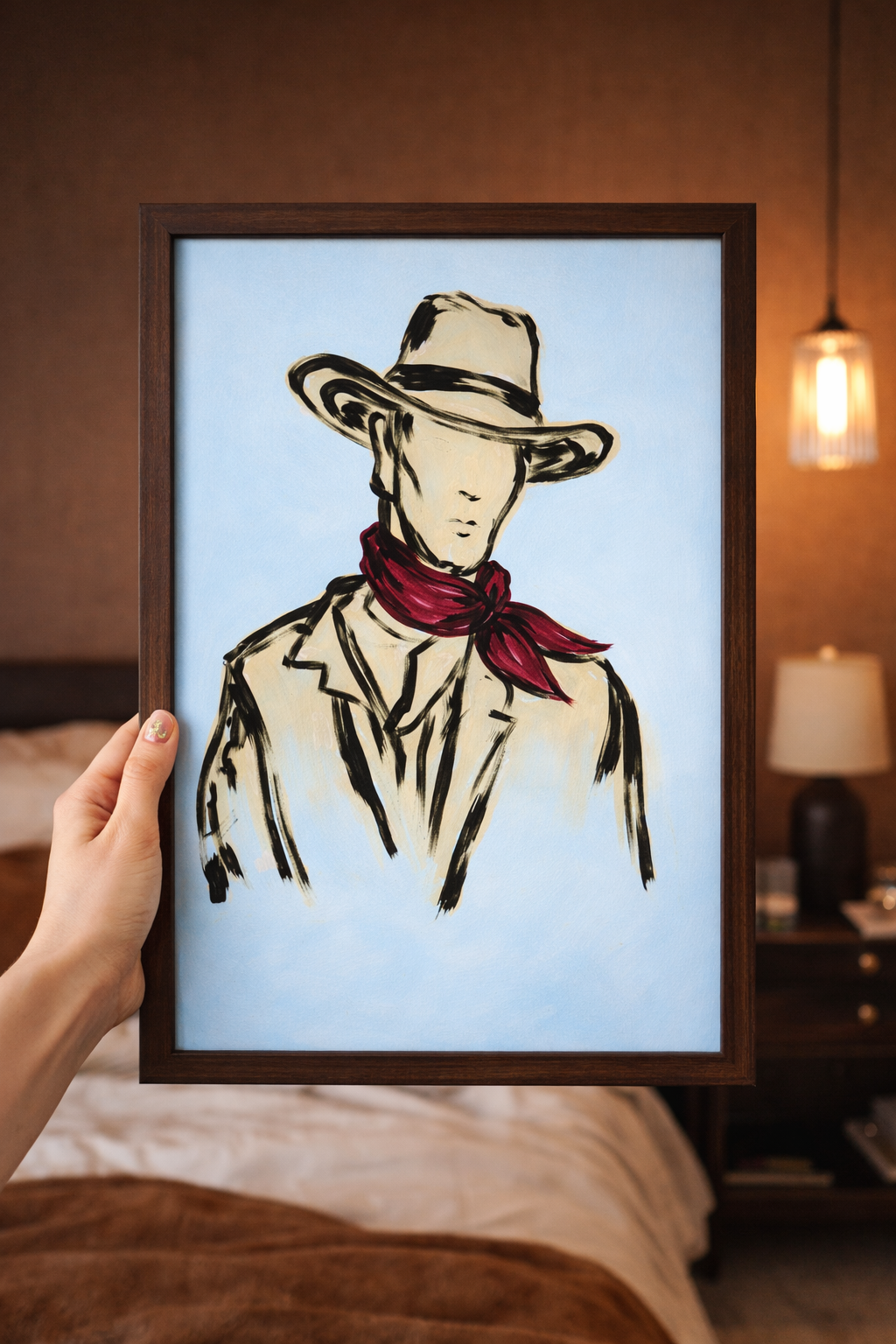 Powder blue Cowboy poster - unframed