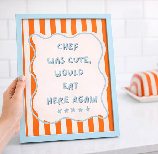 Orange chef was cute print - unframed