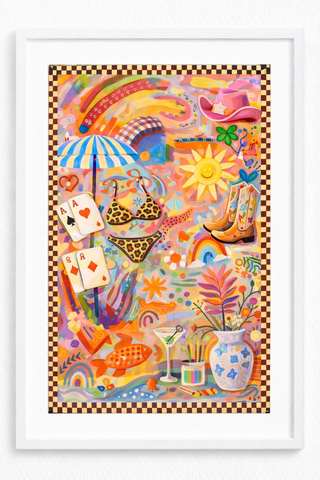 Pink summer sunset print - unframed