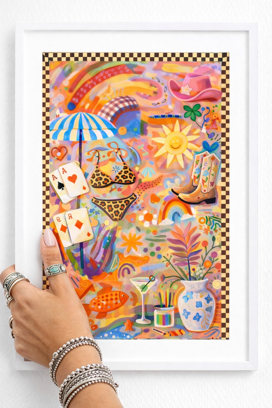 Pink summer sunset print - unframed
