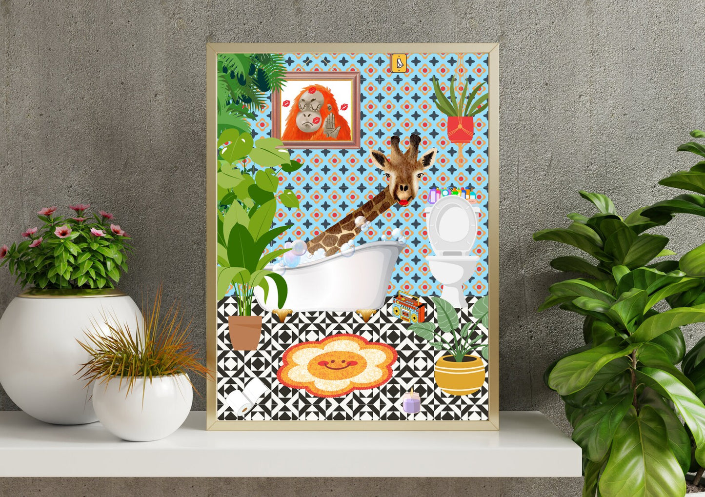 70s Giraffe bathroom