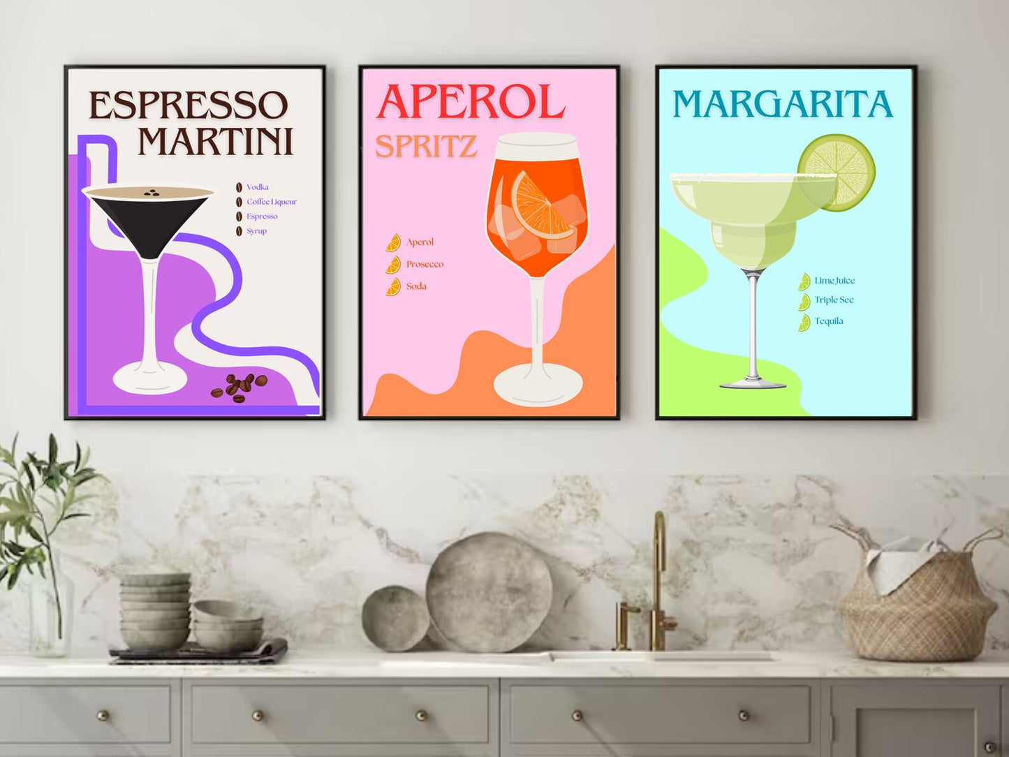 Cocktails - set of 3