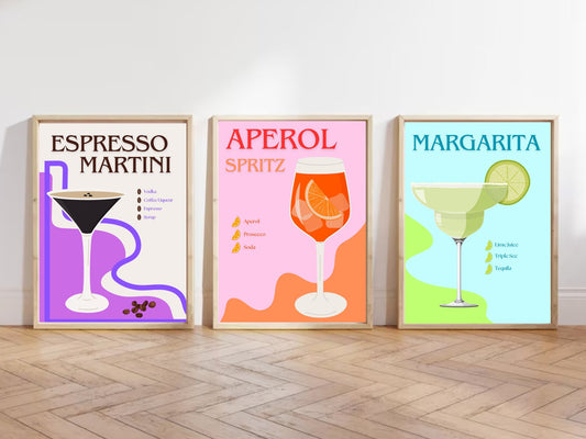 Cocktails - set of 3